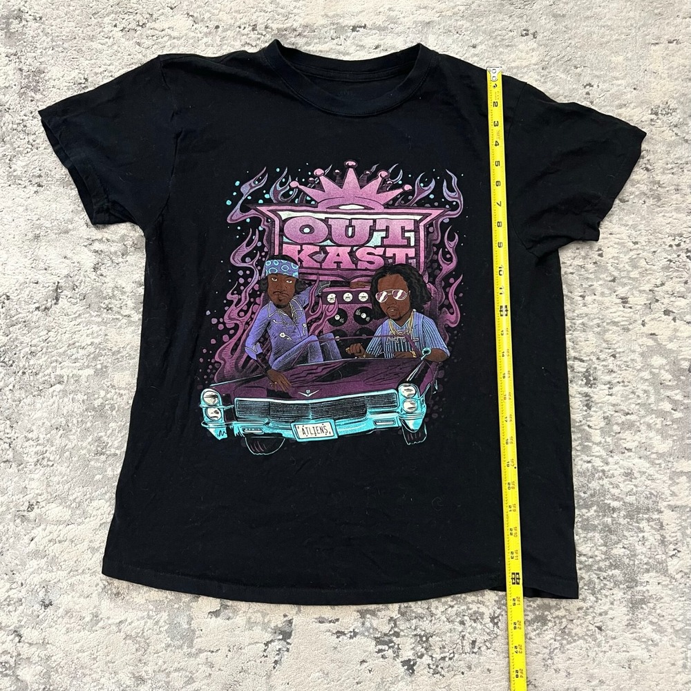 Outkast Men's L ATLiens Cartoon Graphic T-Shirt Size Large Short Sleeve Black